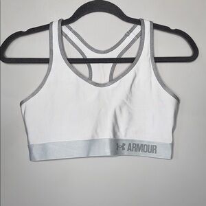 Under Armour White and Gray Sports Bra